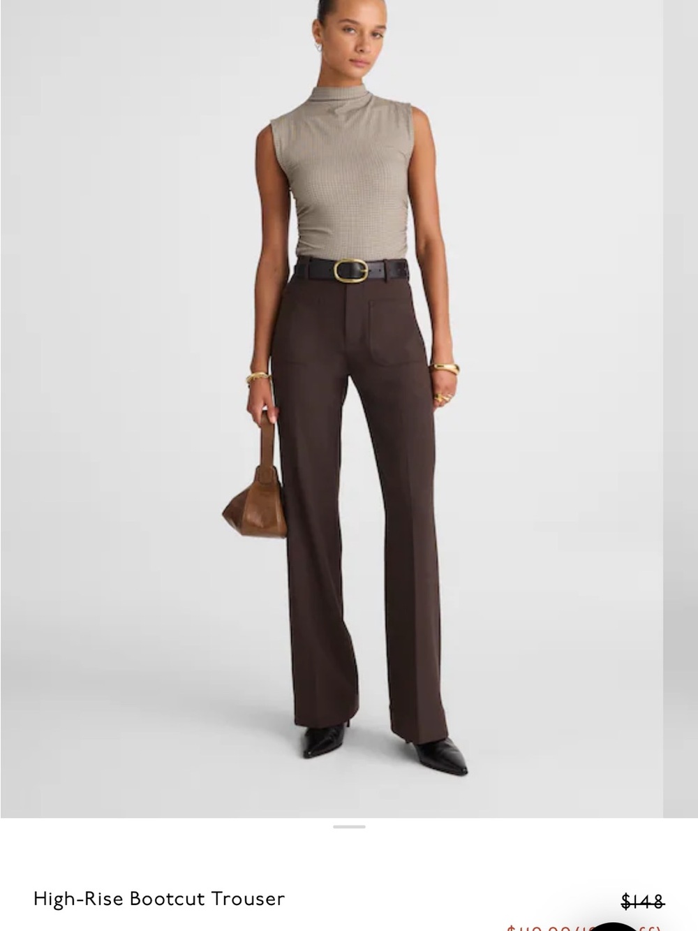 Madewell High-Rise Bootcut Trousers - Chocolate Brown